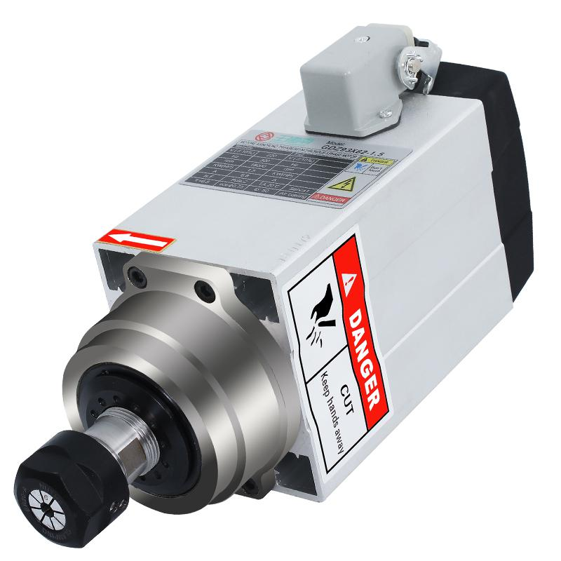 Air cooling spindle motor 1.5kw spindle motor square spindle motor ER20 cnc spindle motor